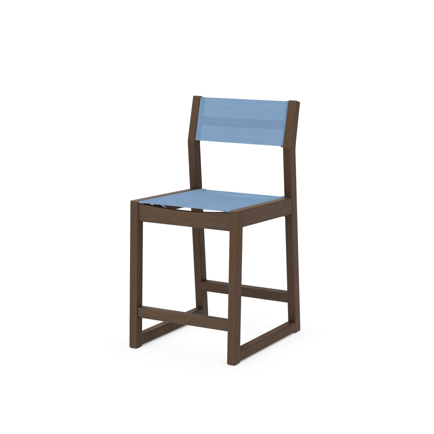 POLYWOOD EDGE Sling Counter Side Chair — Kona / Poolside Sling