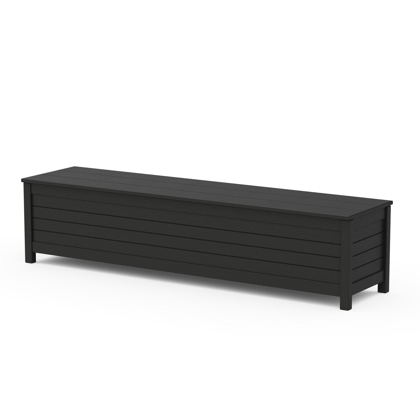 POLYWOOD Nautical 72" Storage Bench — Black