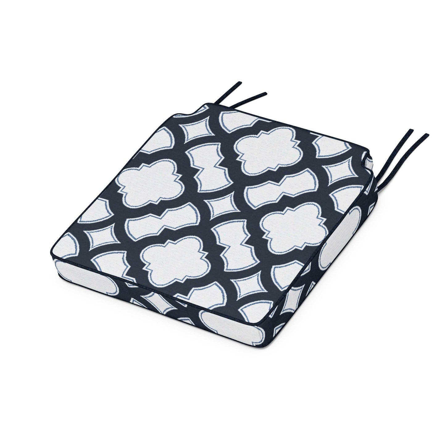 POLYWOOD Acadia Dining Side Seat Cushion — Trellis Marine Indigo
