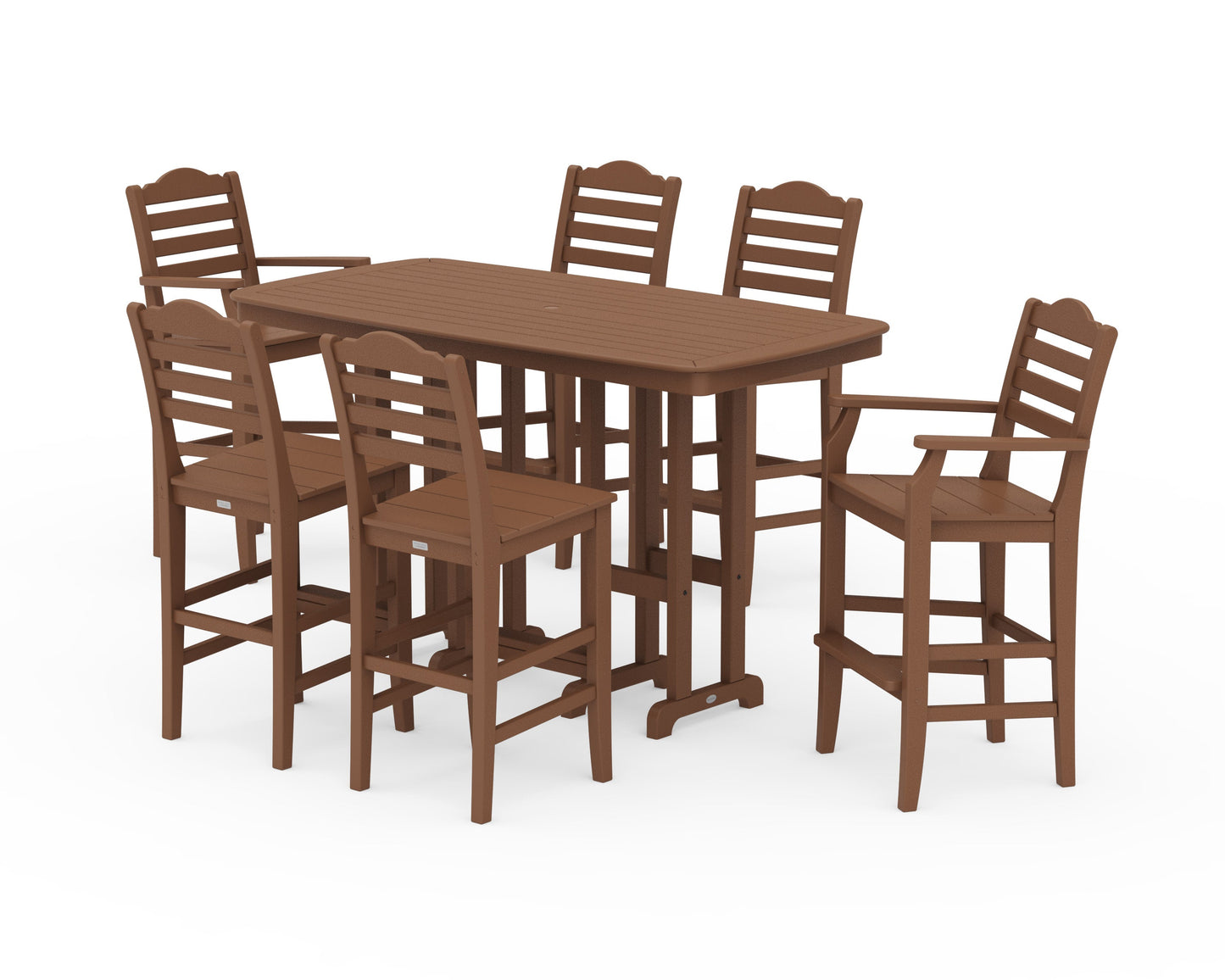 POLYWOOD Savannah 7-Piece Bar Set — Teak