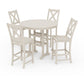 POLYWOOD Braxton 5-Piece Nautical Trestle Arm Chair Bar Set — Sand