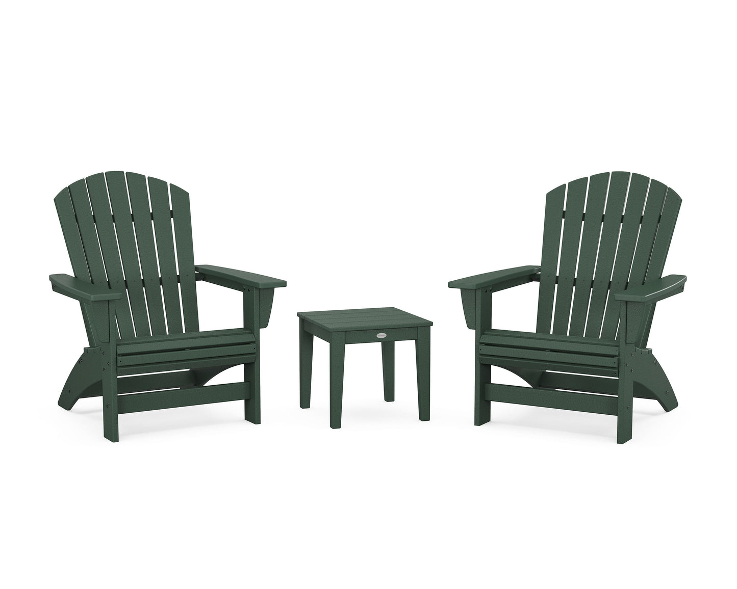 POLYWOOD 3-Piece Nautical Grand Adirondack Set — Green