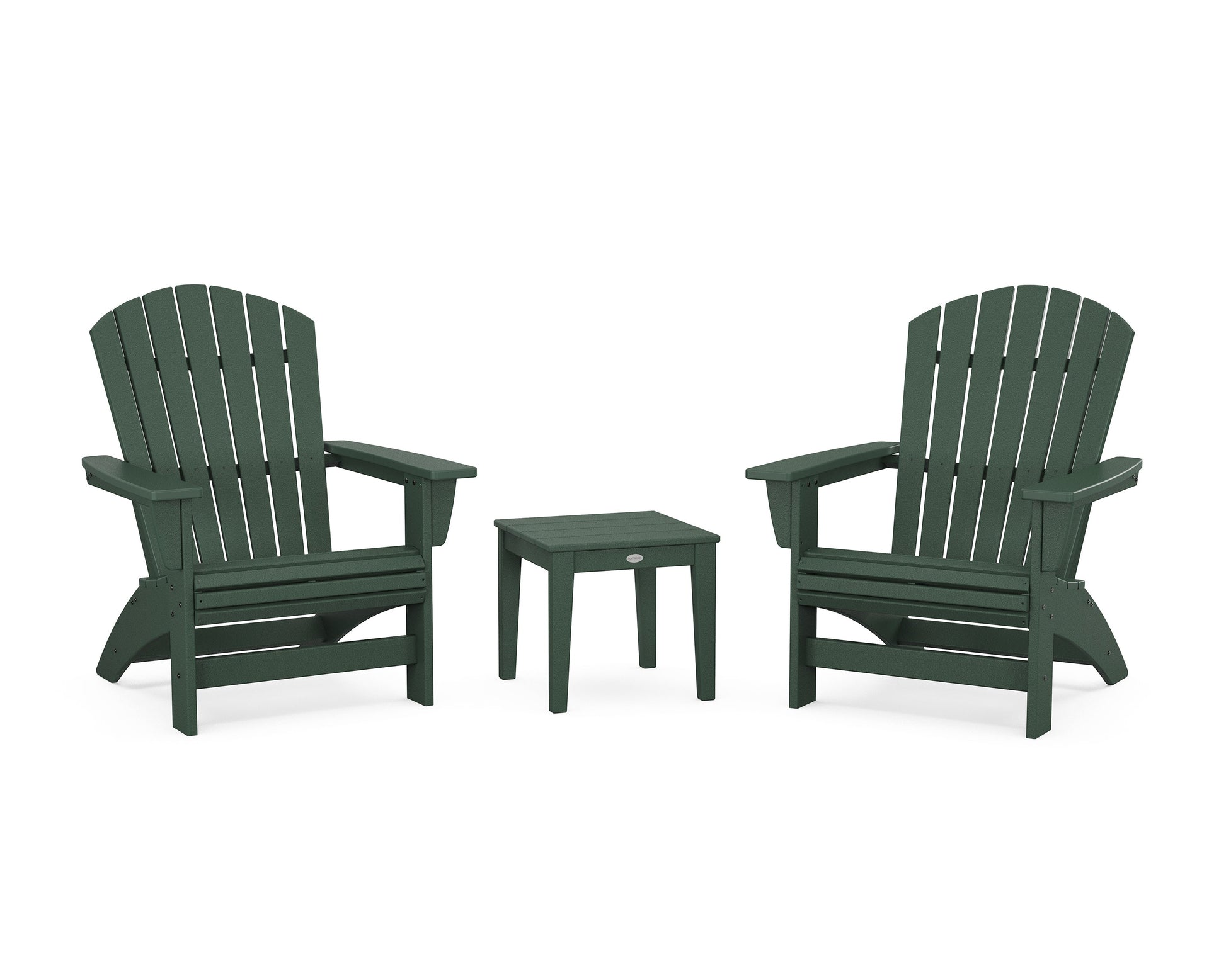 POLYWOOD 3-Piece Nautical Grand Adirondack Set — Green