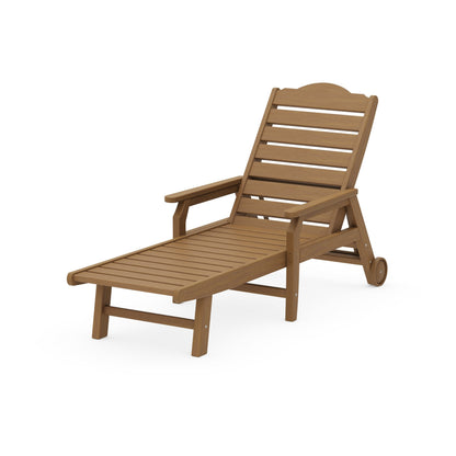 POLYWOOD Savannah Chaise with Arms and Wheels — Natural