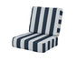 POLYWOOD Ateeva Harbour Seat and Back Cushion — Cabana Stripe Marine Indigo
