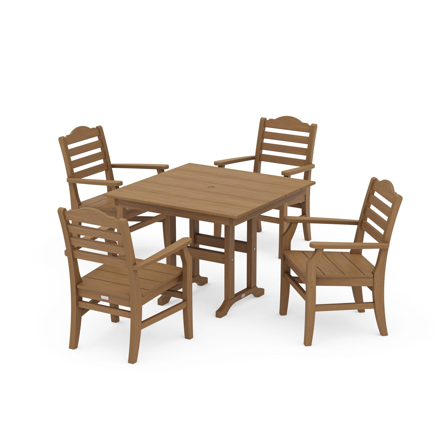 POLYWOOD Savannah 5-Piece Farmhouse Dining Set — Natural