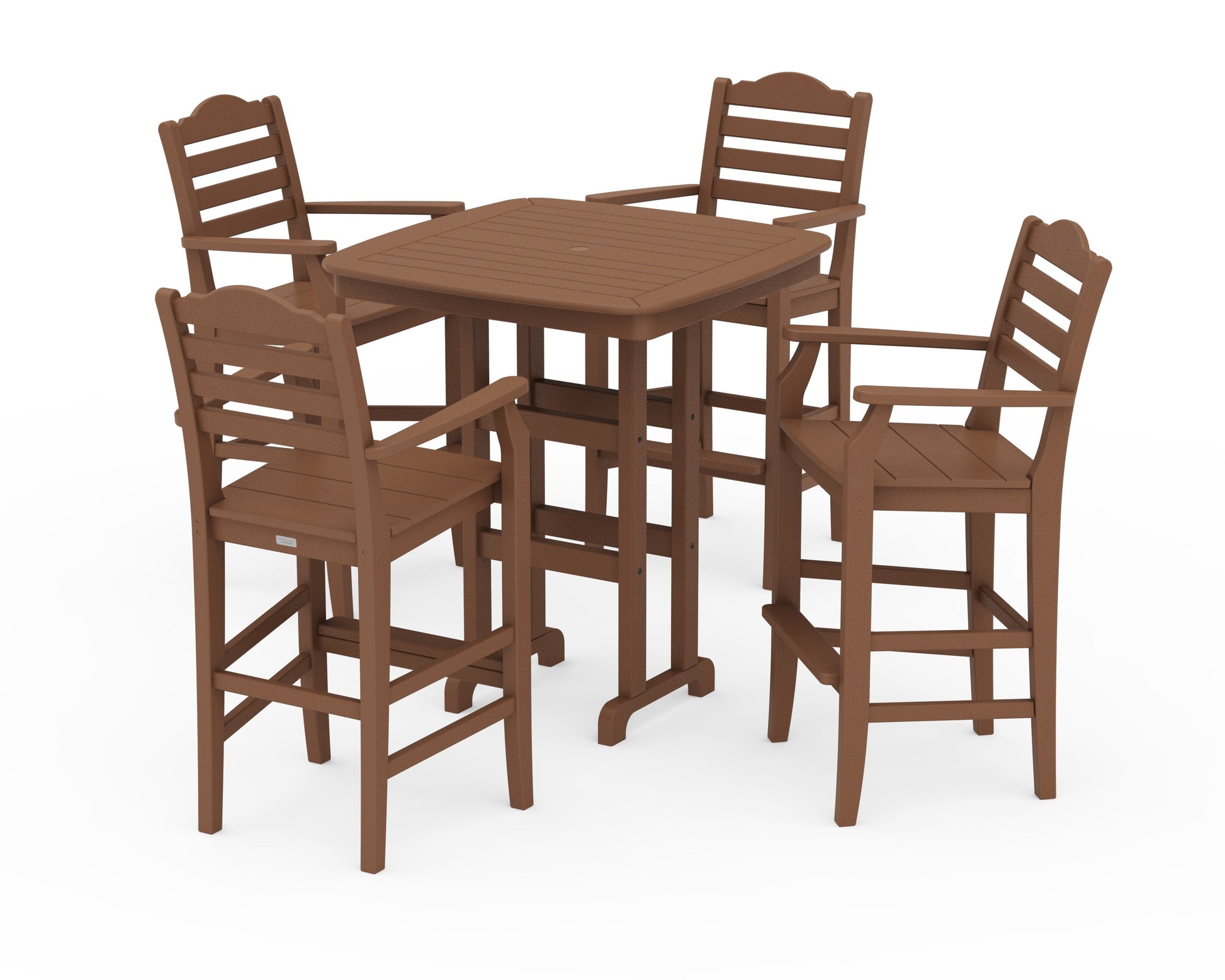 POLYWOOD Savannah 5-Piece Bar Set — Teak