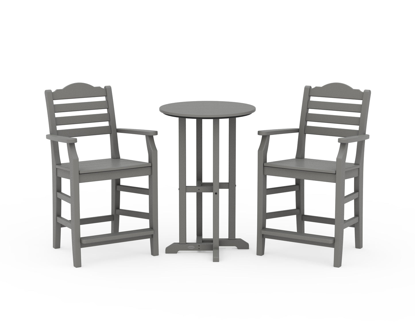POLYWOOD Savannah 3-Piece Farmhouse Counter Set — Slate Grey