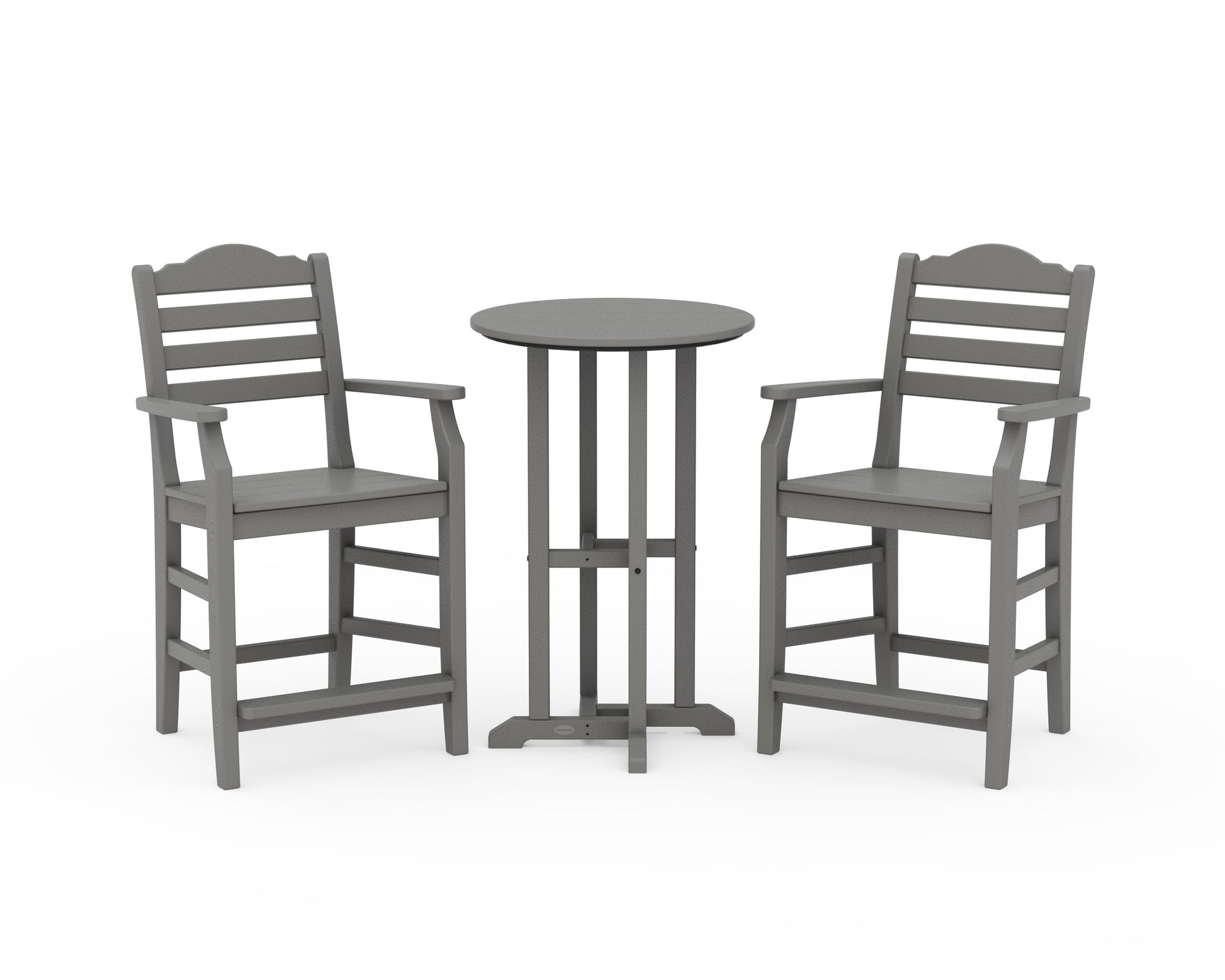 POLYWOOD Savannah 3-Piece Farmhouse Counter Set — Slate Grey