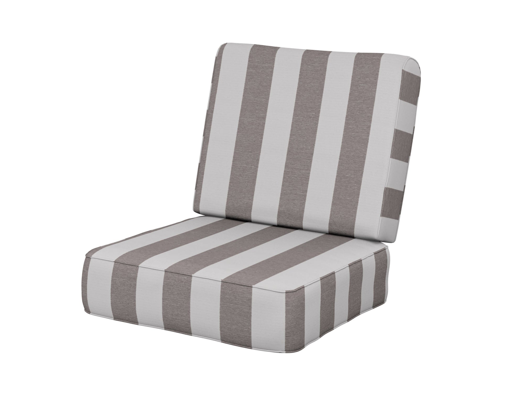 POLYWOOD Ateeva Harbour Seat and Back Cushion — Cabana Stripe Grey Mist