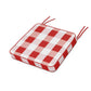 POLYWOOD Chinoiserie Side Chair Seat Cushion — Buffalo Plaid Crimson