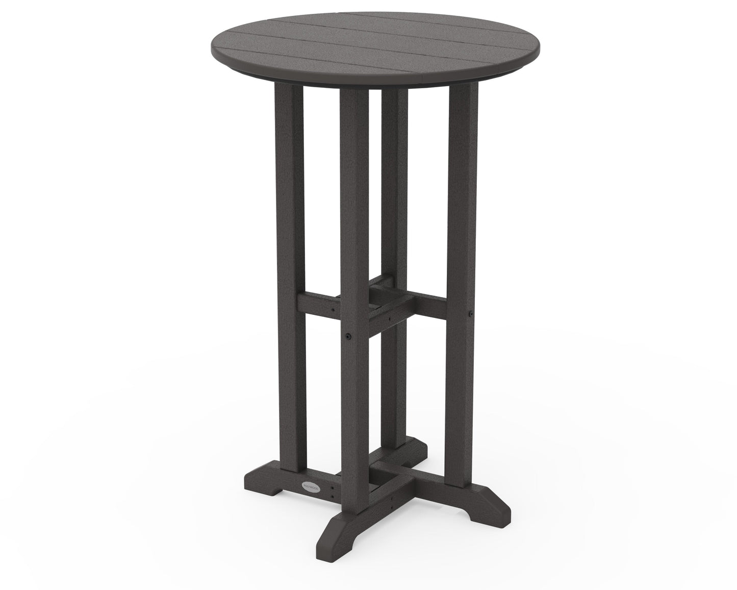 POLYWOOD 24" Round Farmhouse Counter Bistro Table — Vintage Coffee