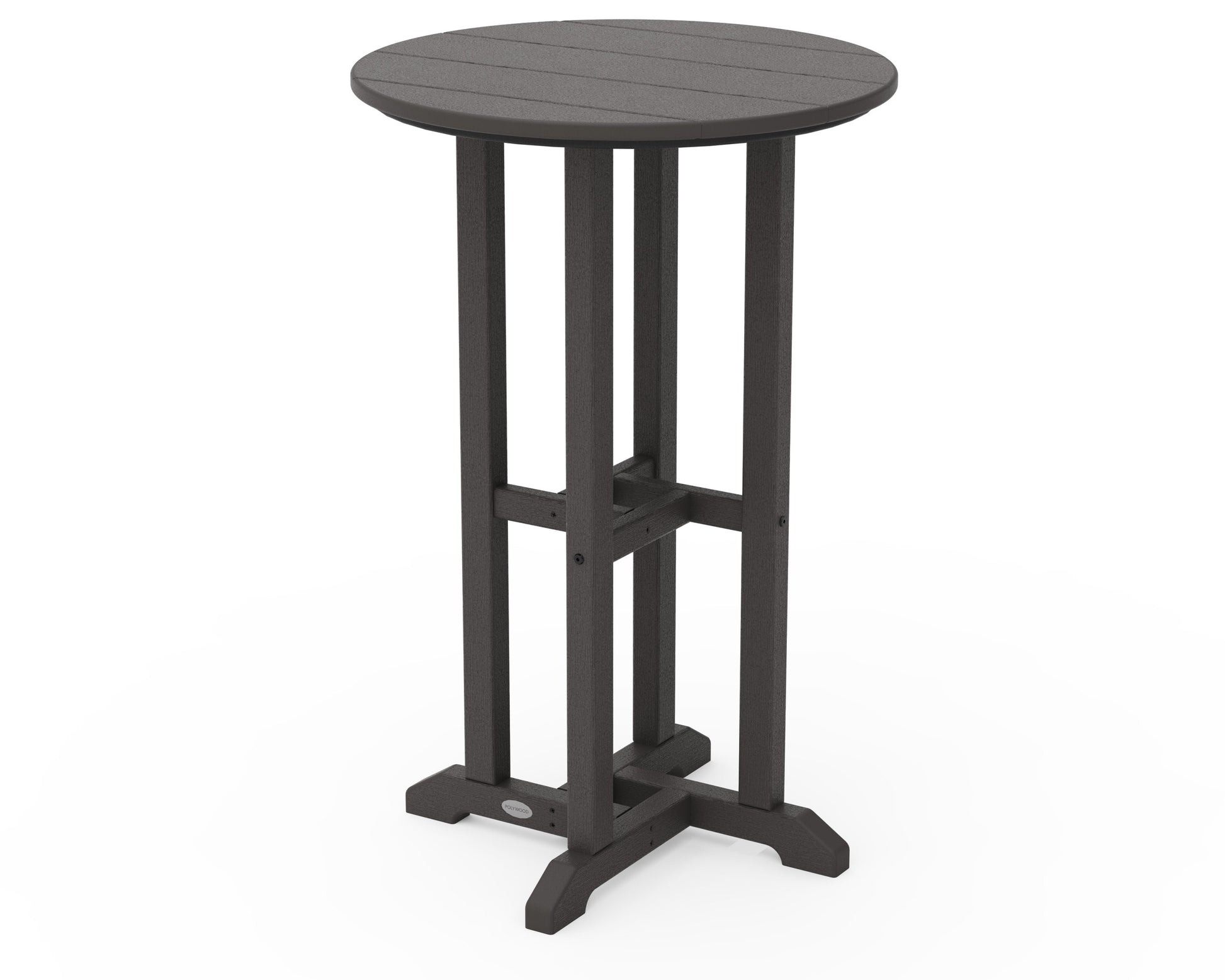 POLYWOOD 24" Round Farmhouse Counter Bistro Table — Vintage Coffee