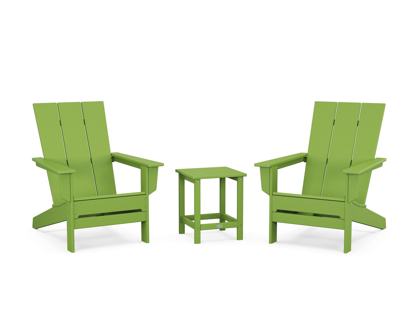 POLYWOOD 3-Piece Modern Studio Adirondack Set — Lime