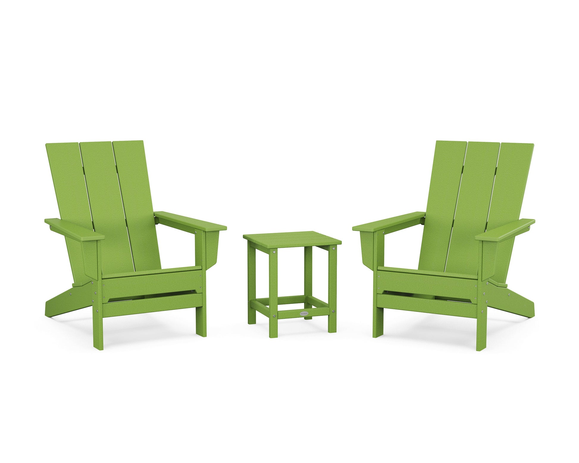 POLYWOOD 3-Piece Modern Studio Adirondack Set — Lime