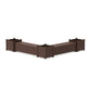 POLYWOOD 60" Nautical L- Shaped Planter Storage Bench Corner Set- Large — Mahogany