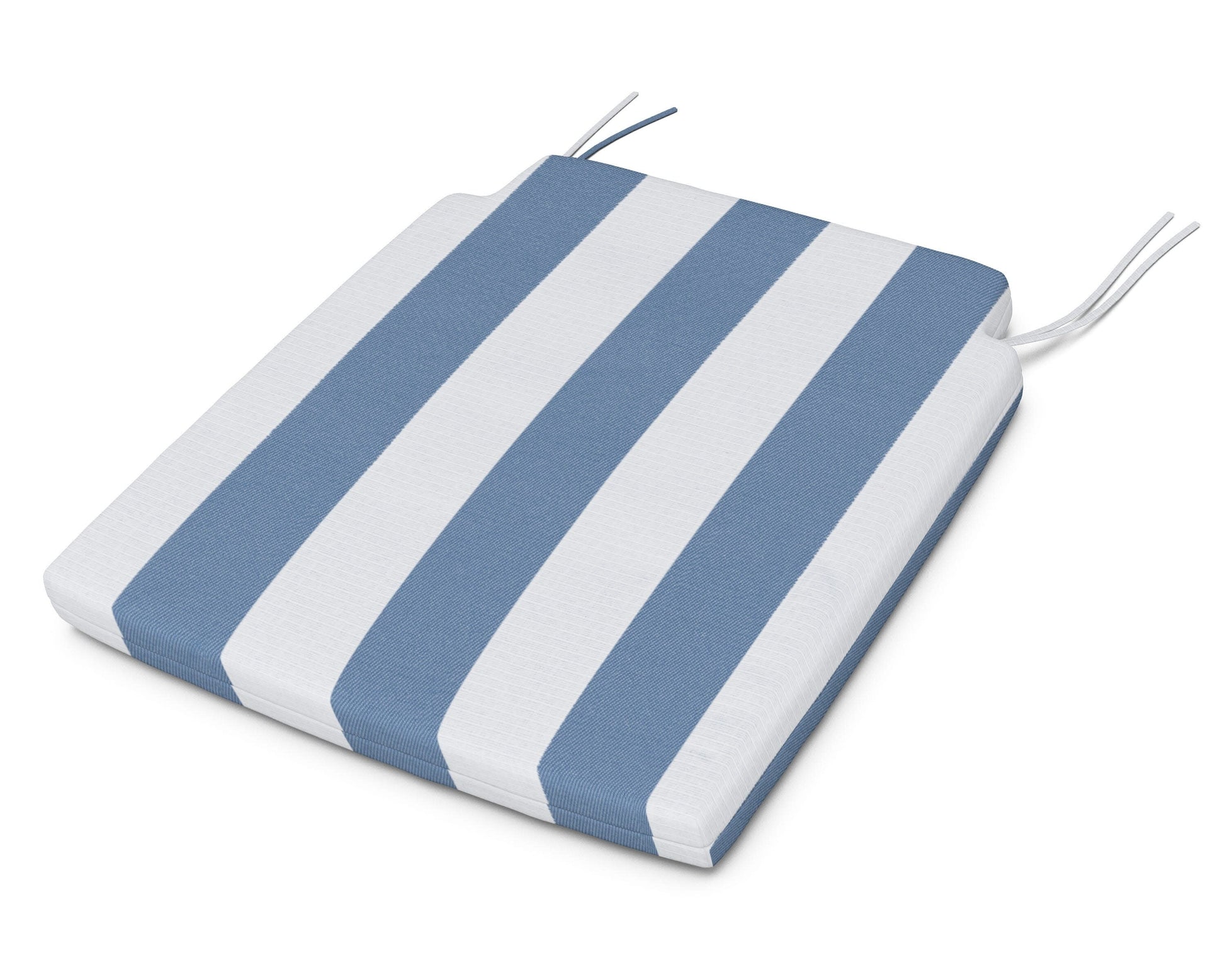 POLYWOOD Savannah Dining Seat Pad — Cabana Stripe Sky Blue