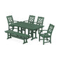 POLYWOOD Chinoiserie 6-Piece Farmhouse Dining Set with Bench — Green