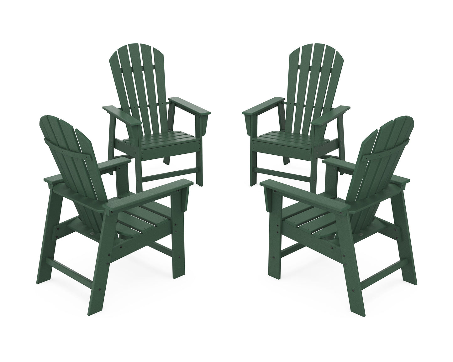 POLYWOOD 4-Piece South Beach Casual Chair Conversation Set — Green