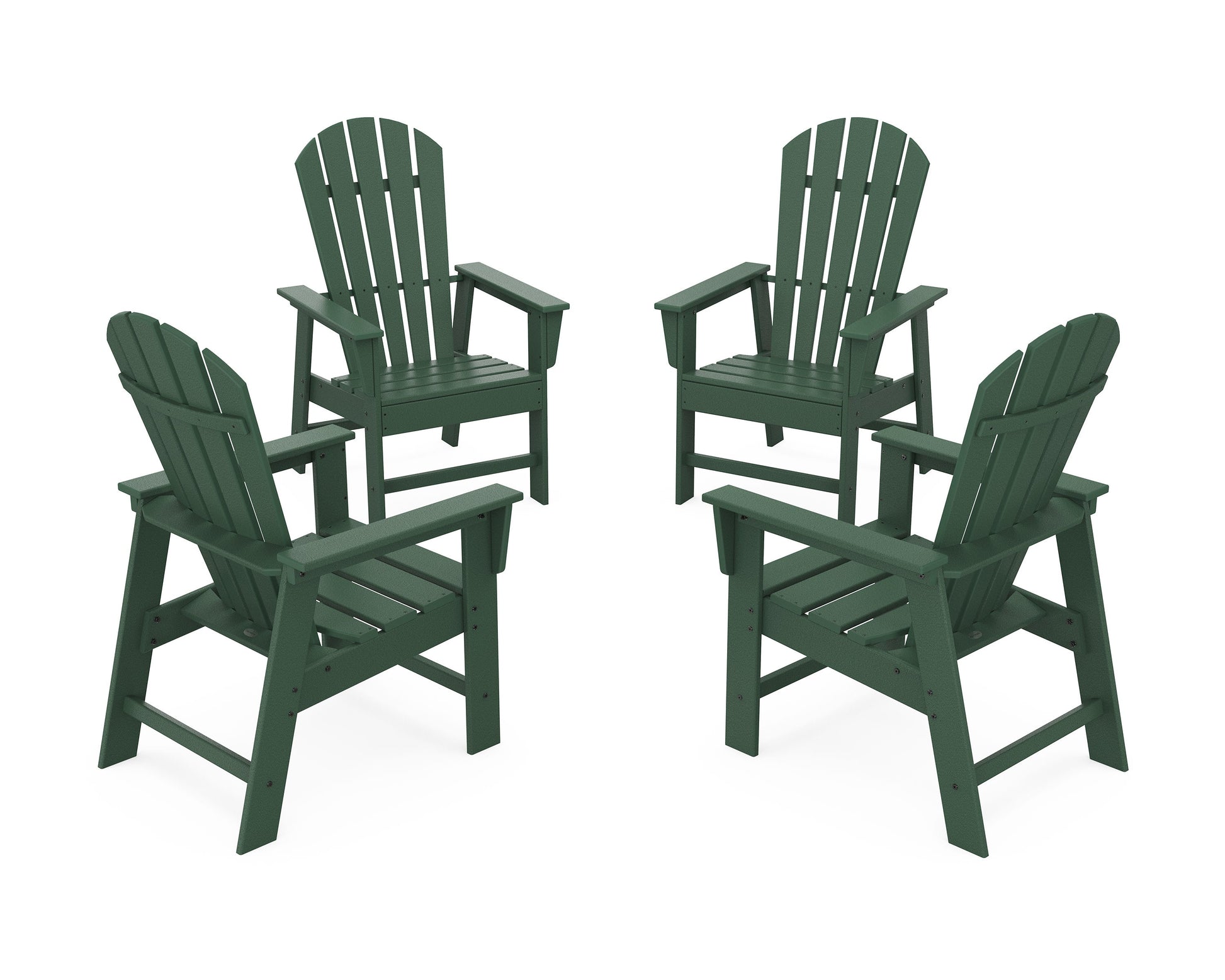 POLYWOOD 4-Piece South Beach Casual Chair Conversation Set — Green