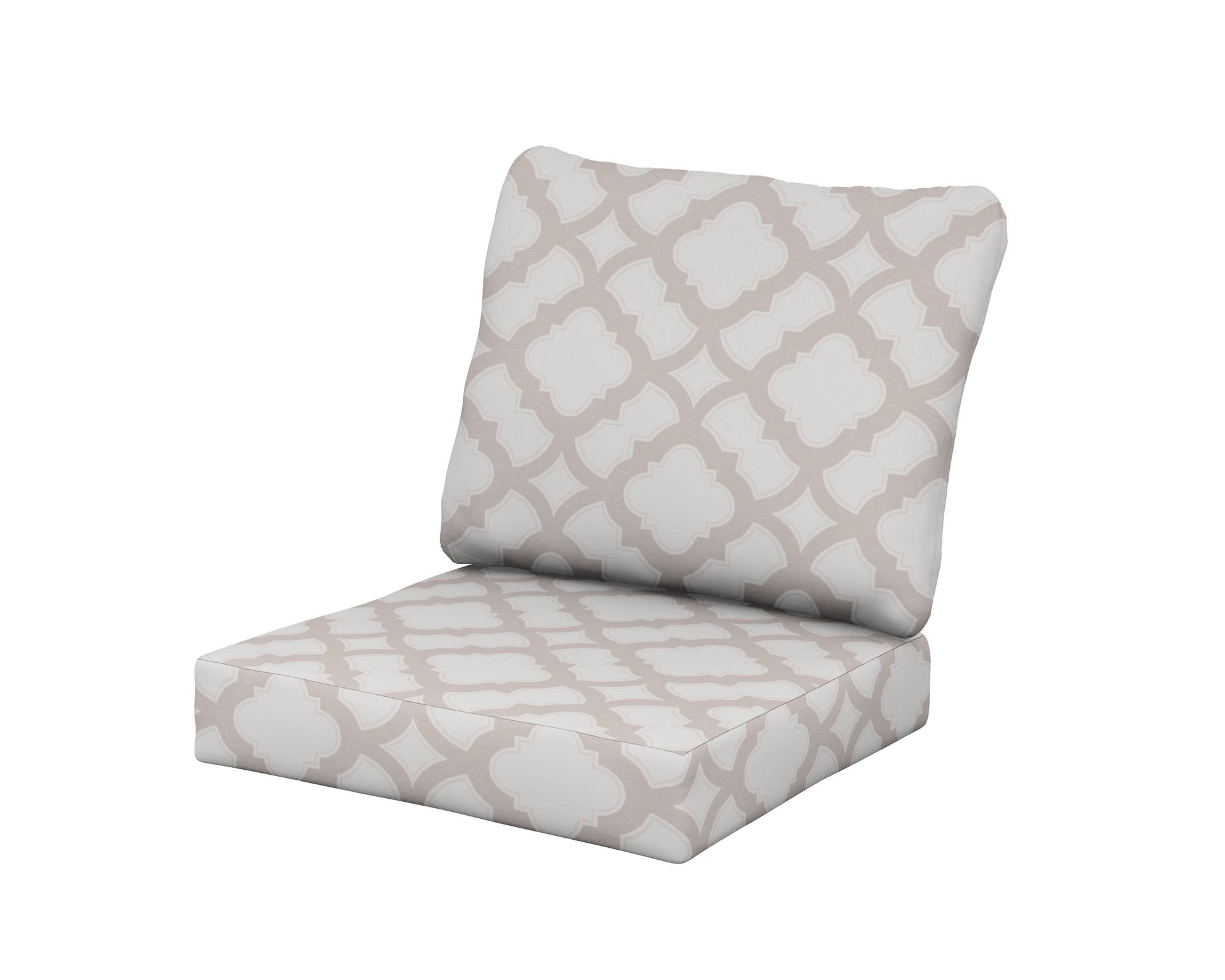 POLYWOOD Baffle Seat/Back Cushion — Trellis Dune Burlap