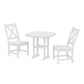 POLYWOOD Braxton Side Chair 3-Piece Dining Set — White