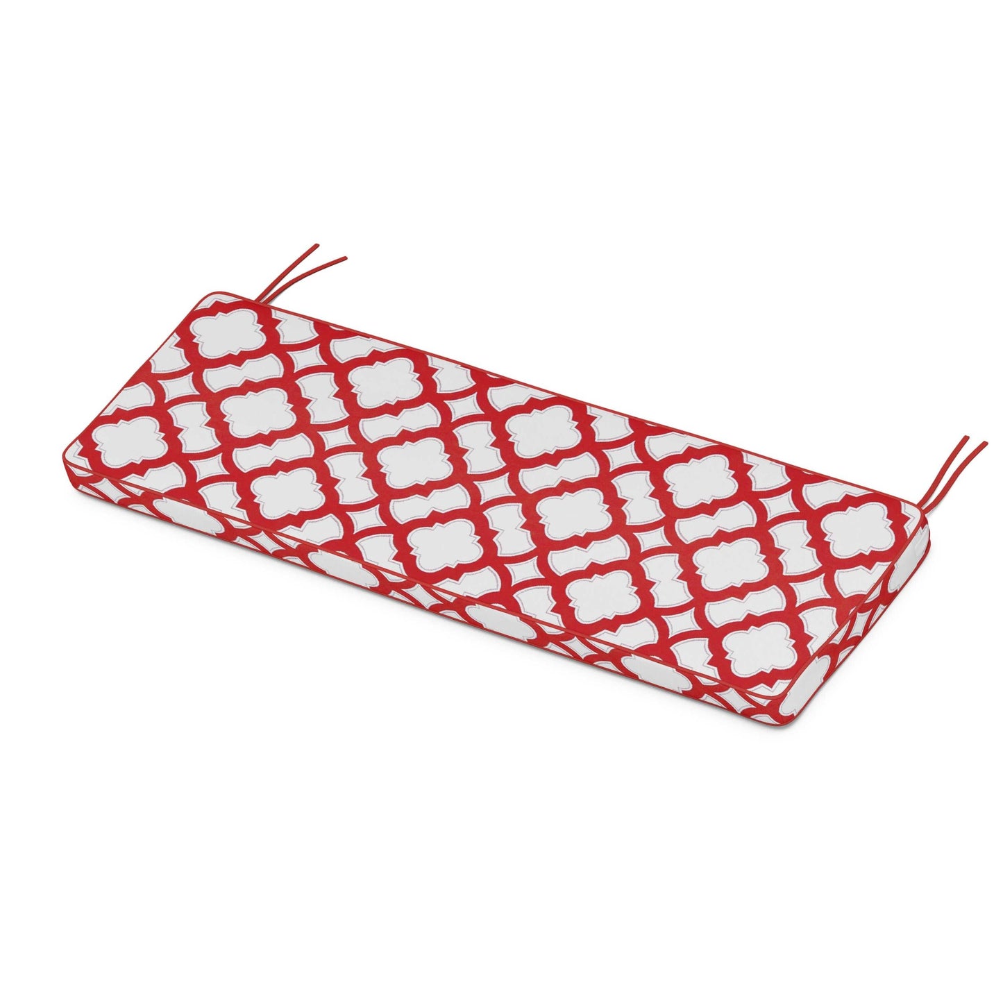 POLYWOOD Chinoiserie Bench Seat Cushion — Trellis Crimson