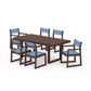 POLYWOOD EDGE Sling 7-Piece Dining Set — Mahogany / Poolside Sling