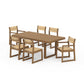 POLYWOOD EDGE Sling 7-Piece Dining Set — Natural / Dupioni Apricot Sling