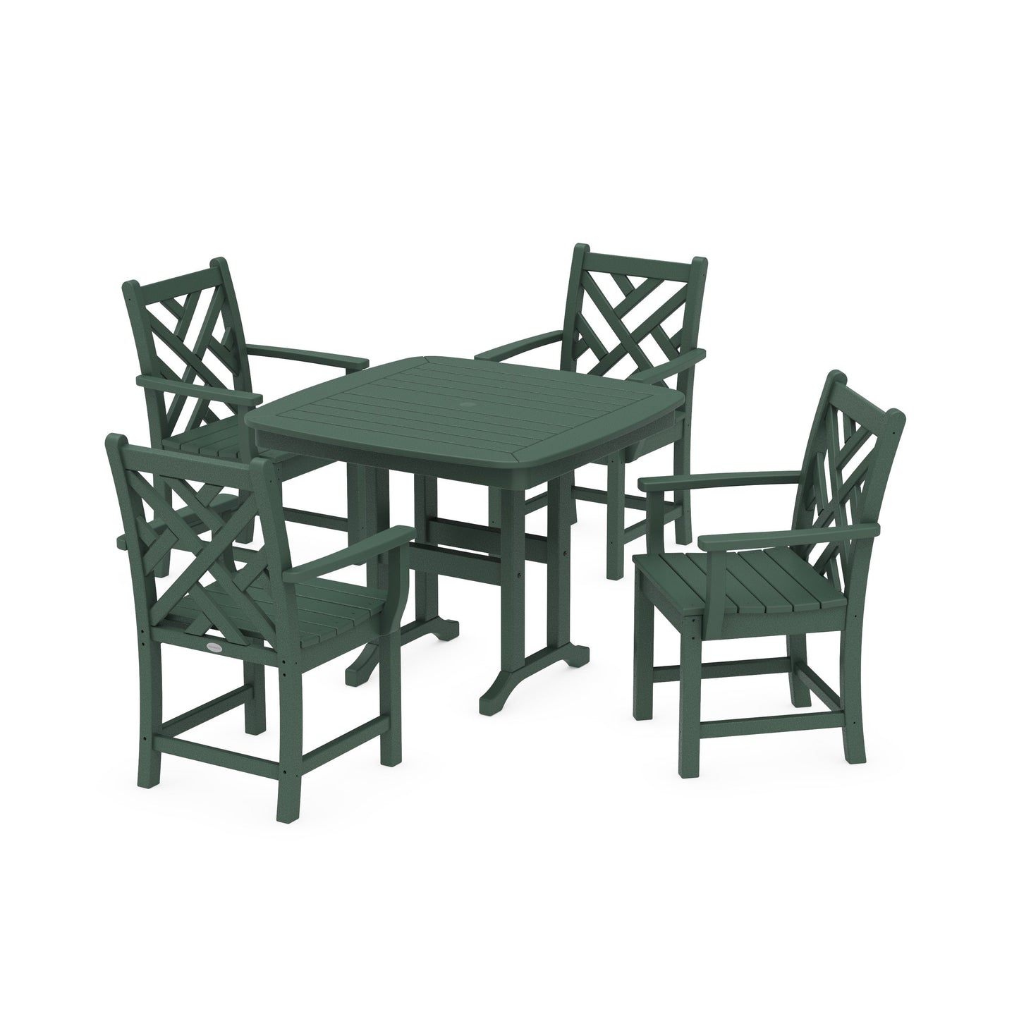 POLYWOOD Chippendale 5-Piece Dining Set — Green