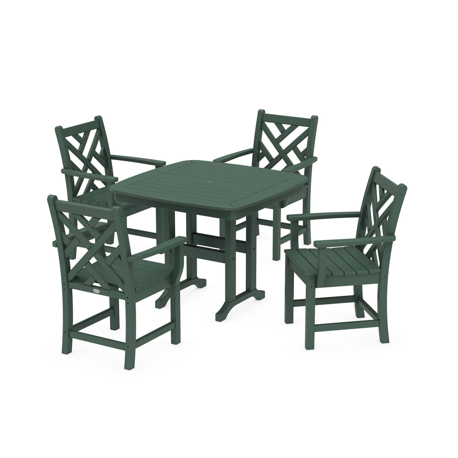 POLYWOOD Chippendale 5-Piece Dining Set — Green