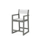 POLYWOOD EDGE Sling Counter Arm Chair — Slate Grey / White Sling