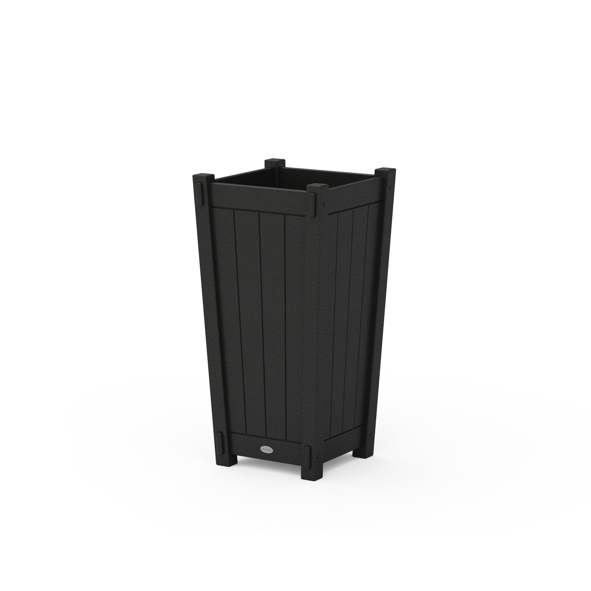 POLYWOOD Vineyard Tapered Square Planter Box — Black