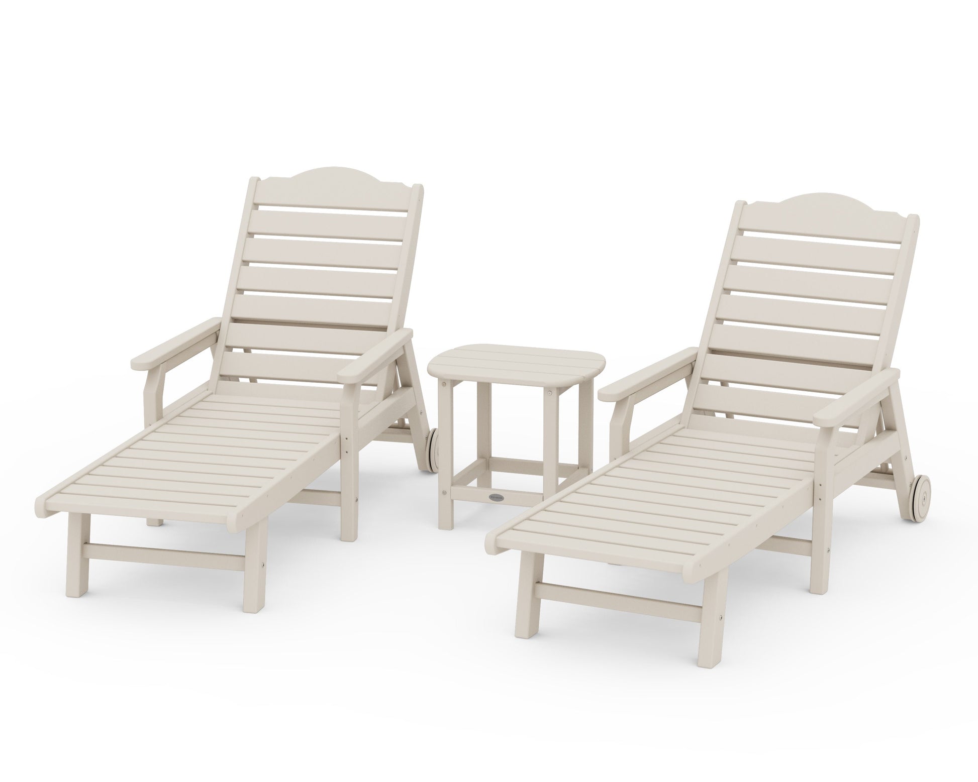 POLYWOOD 3-Piece Savannah Chaise Lounge Set — Sand
