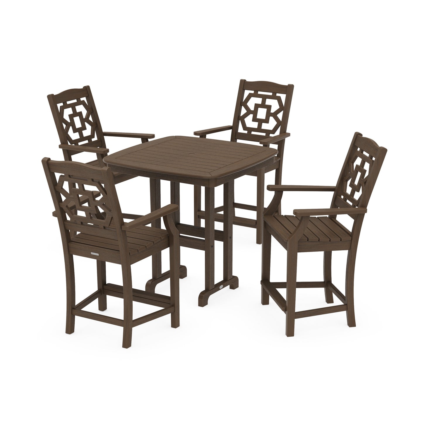 POLYWOOD Chinoiserie 5-Piece Counter Set — Kona