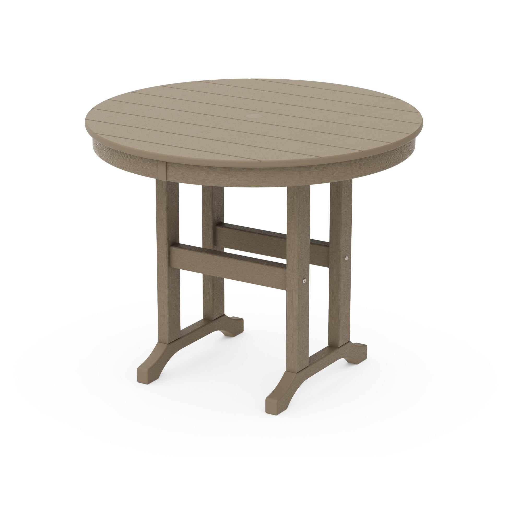 POLYWOOD 36" Round Farmhouse Dining Table — Vintage Sahara
