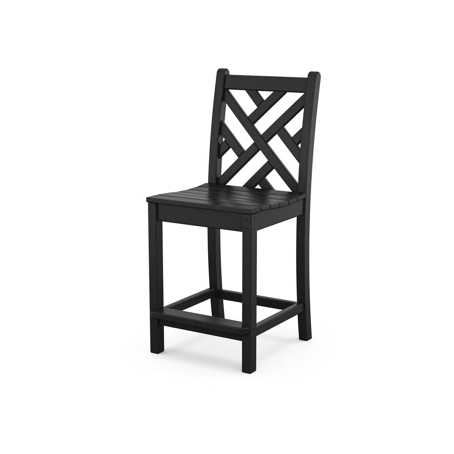 POLYWOOD Chippendale Counter Side Chair — Black