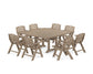 POLYWOOD Nautical Lowback 9-Piece Square Dining Set with Trestle Legs — Vintage Sahara