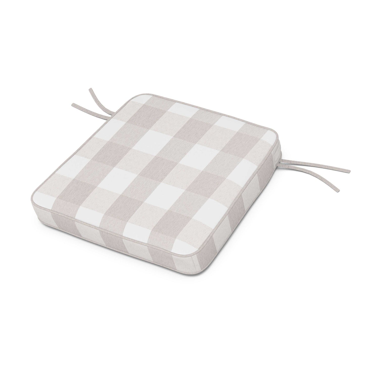 POLYWOOD Acadia Dining Arm Seat Cushion — Buffalo Plaid Dune Burlap