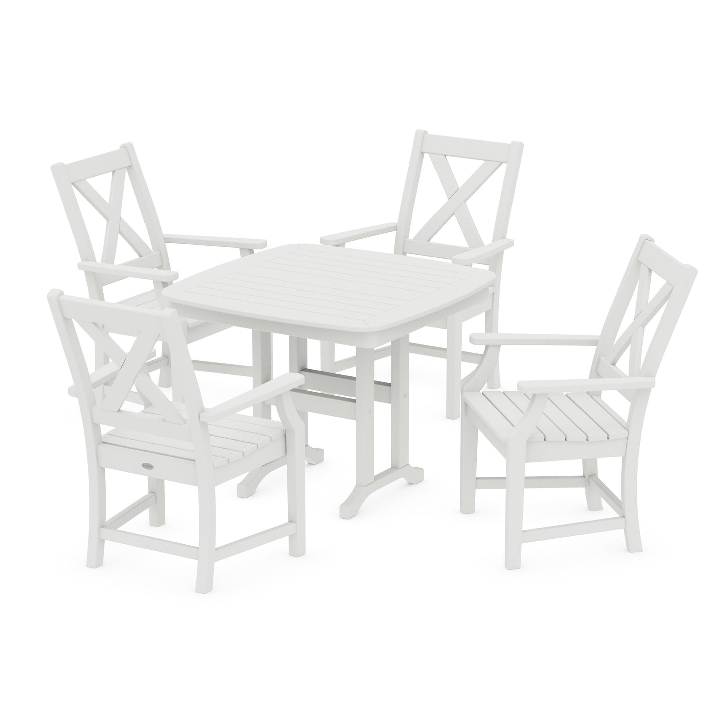 POLYWOOD Braxton 5-Piece Dining Set — Vintage White