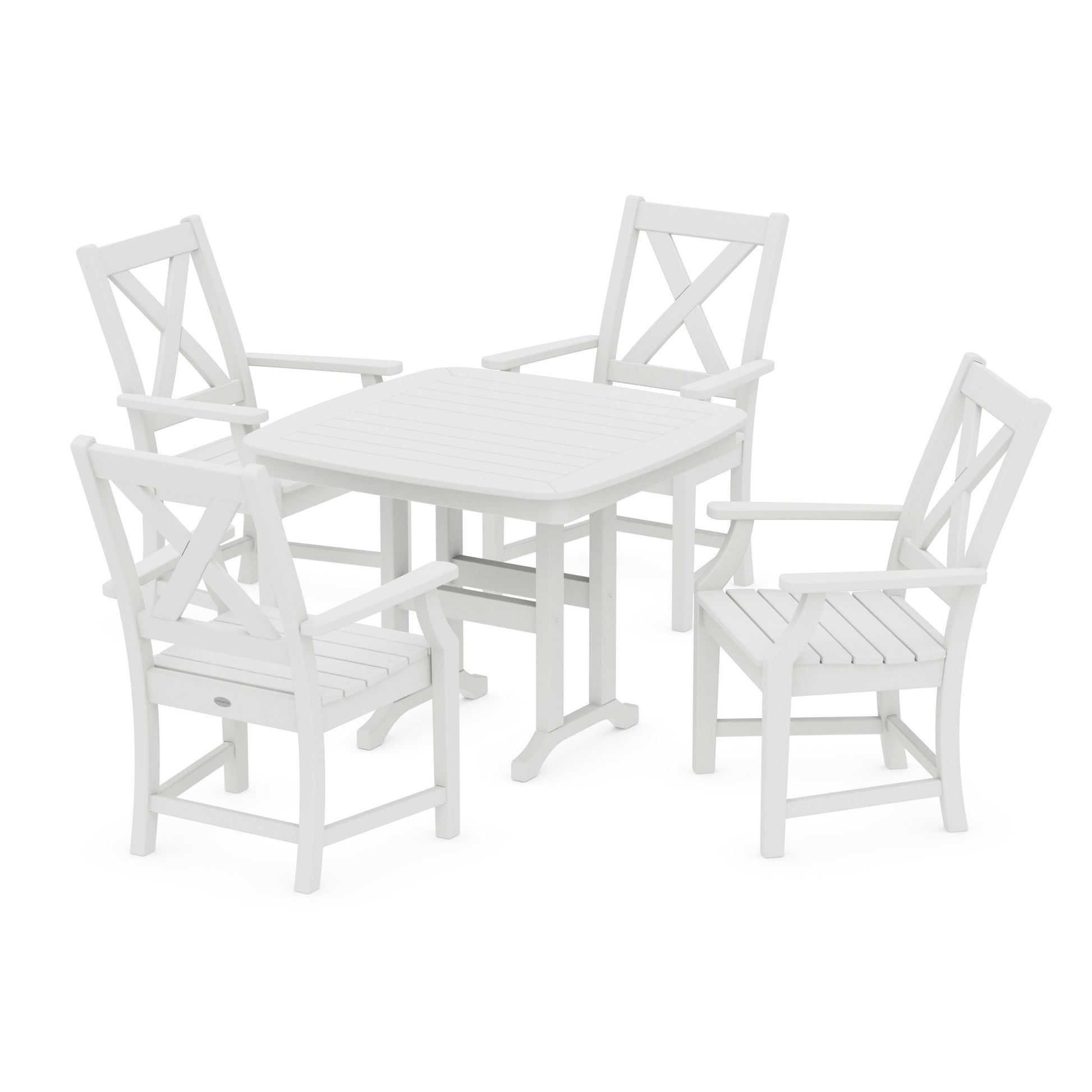 POLYWOOD Braxton 5-Piece Dining Set — Vintage White