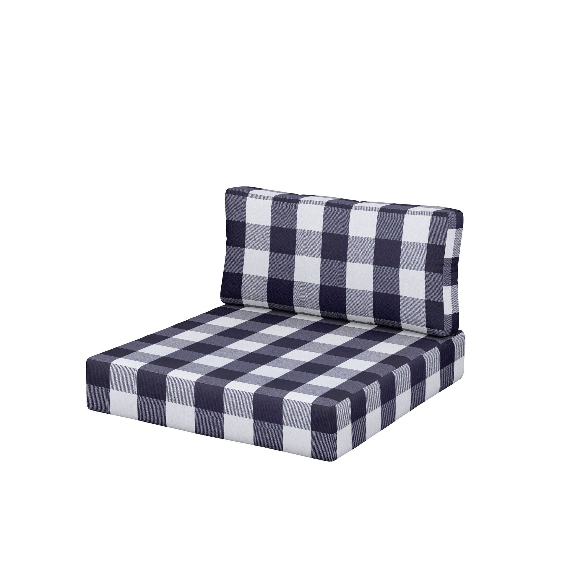 POLYWOOD Acadia Back/Seat Cushion Set — Buffalo Plaid Navy
