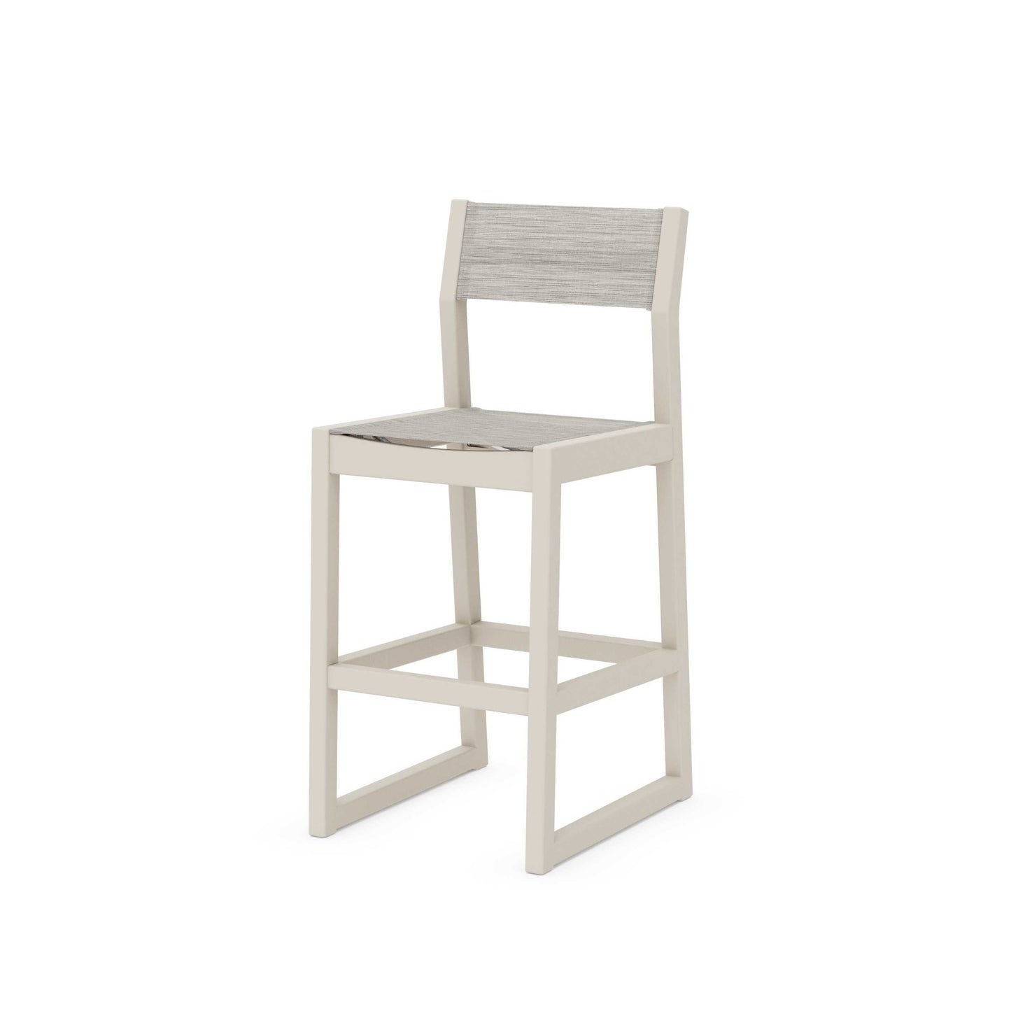 POLYWOOD EDGE Sling Bar Side Chair — Sand / Birch Sling