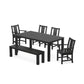 POLYWOOD Prairie 6-Piece Parsons Dining Set with Bench — Black