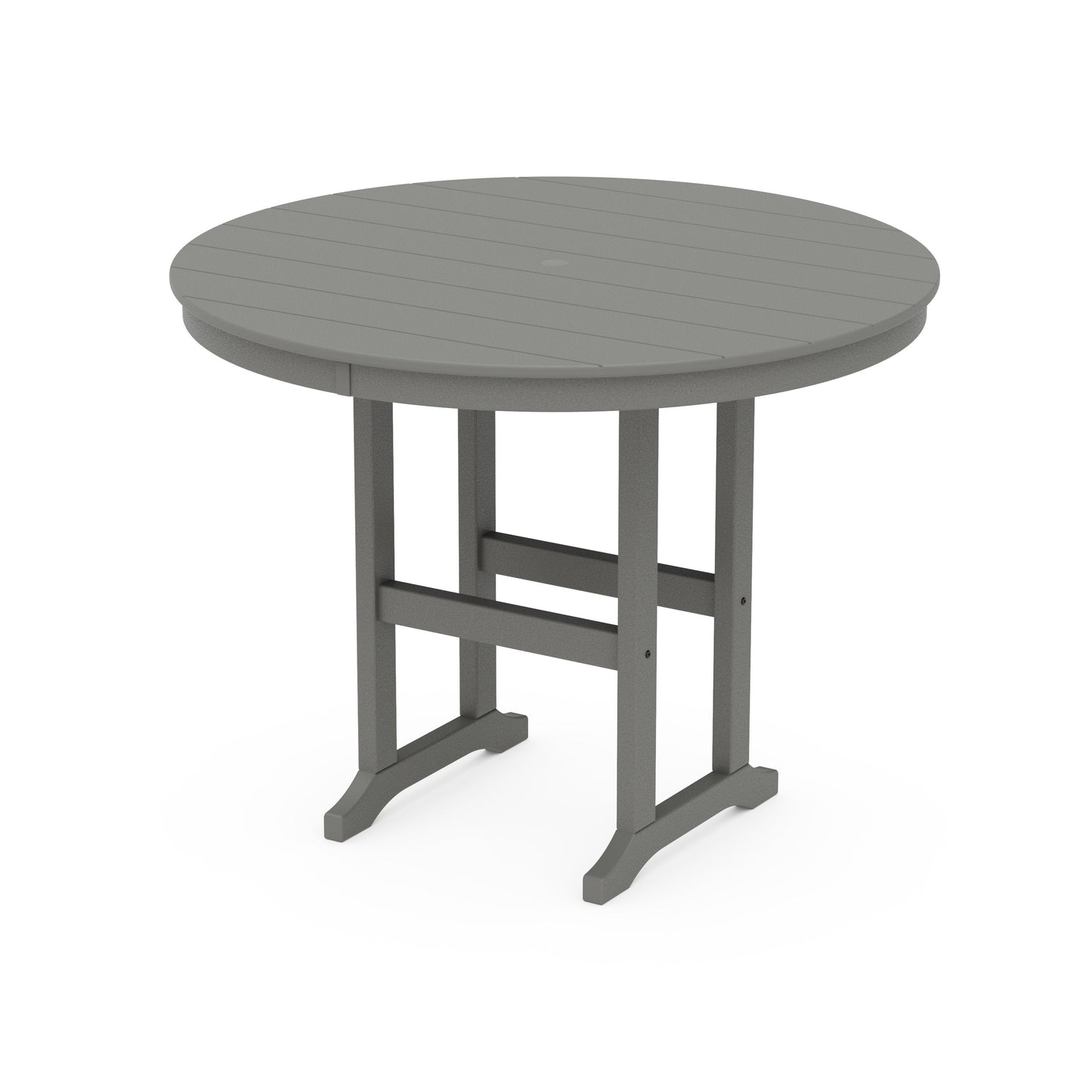 POLYWOOD 48" Round Farmhouse Counter Table — Slate Grey