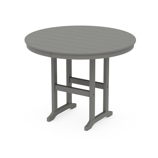 POLYWOOD 48" Round Farmhouse Counter Table — Slate Grey