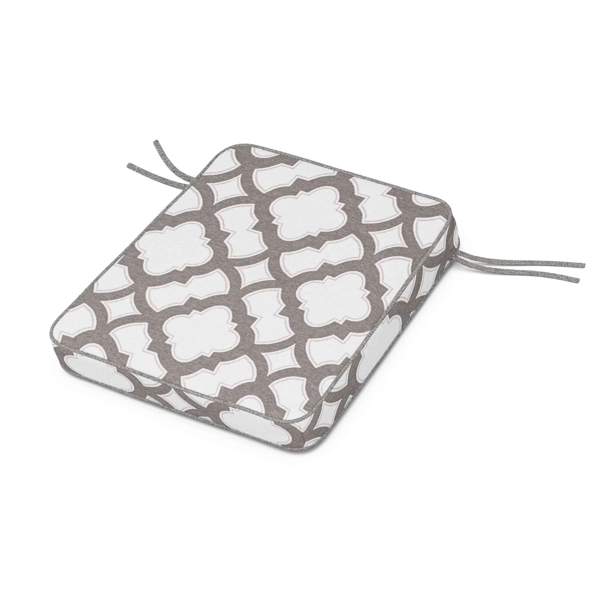 POLYWOOD Chinoiserie Rocker Seat Cushion — Trellis Grey Mist