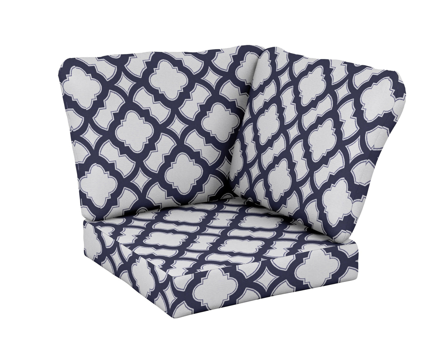 POLYWOOD Baffle Modular Corner Cushion — Trellis Navy