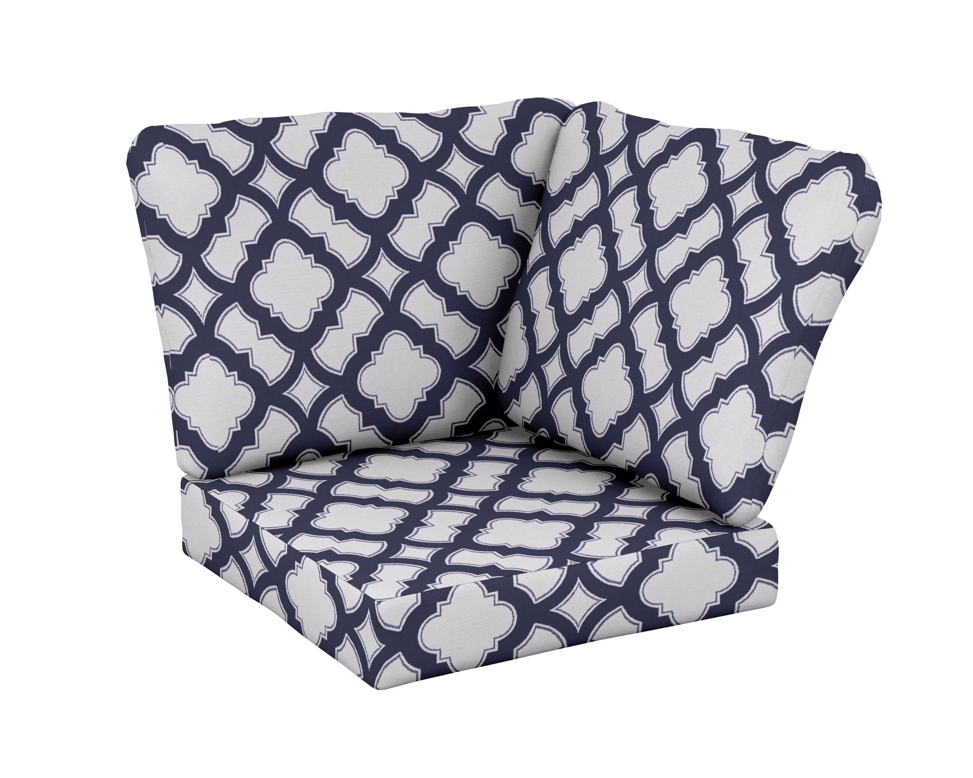 POLYWOOD Baffle Modular Corner Cushion — Trellis Navy
