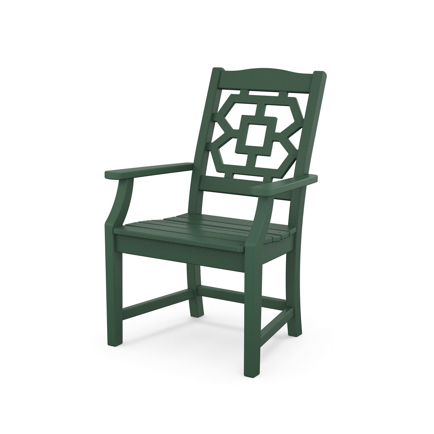 POLYWOOD Chinoiserie Dining Arm Chair — Green